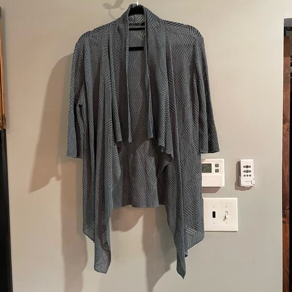 Peruvian Connection Sweater Cardigan Sz M Pima Cotton Open Front‎ Waterfall - Picture 1 of 6